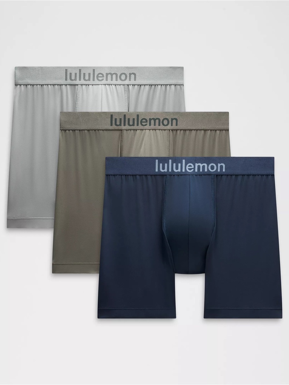 lululemon athletica 3-Pack Boxer Briefs - Navy, Olive, Light Gray Soft Stretch A
